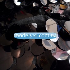 Ткань Пайеточная крупная капля (черный)